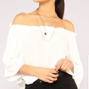 White off the shoulder top